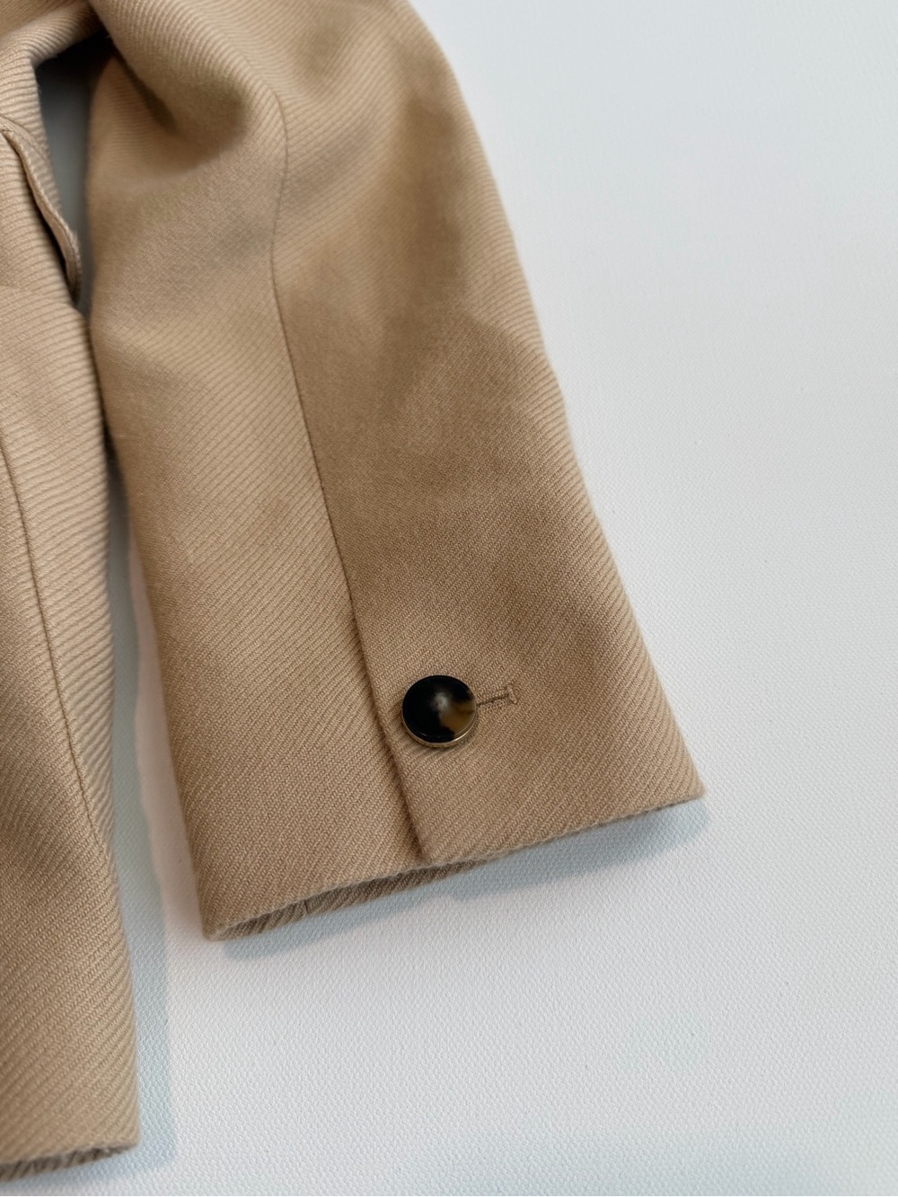 Reiss Larsson Double Breasted Blazer Women’s Size 8 Camel Twill Wool Tailored - Picture 8 of 13